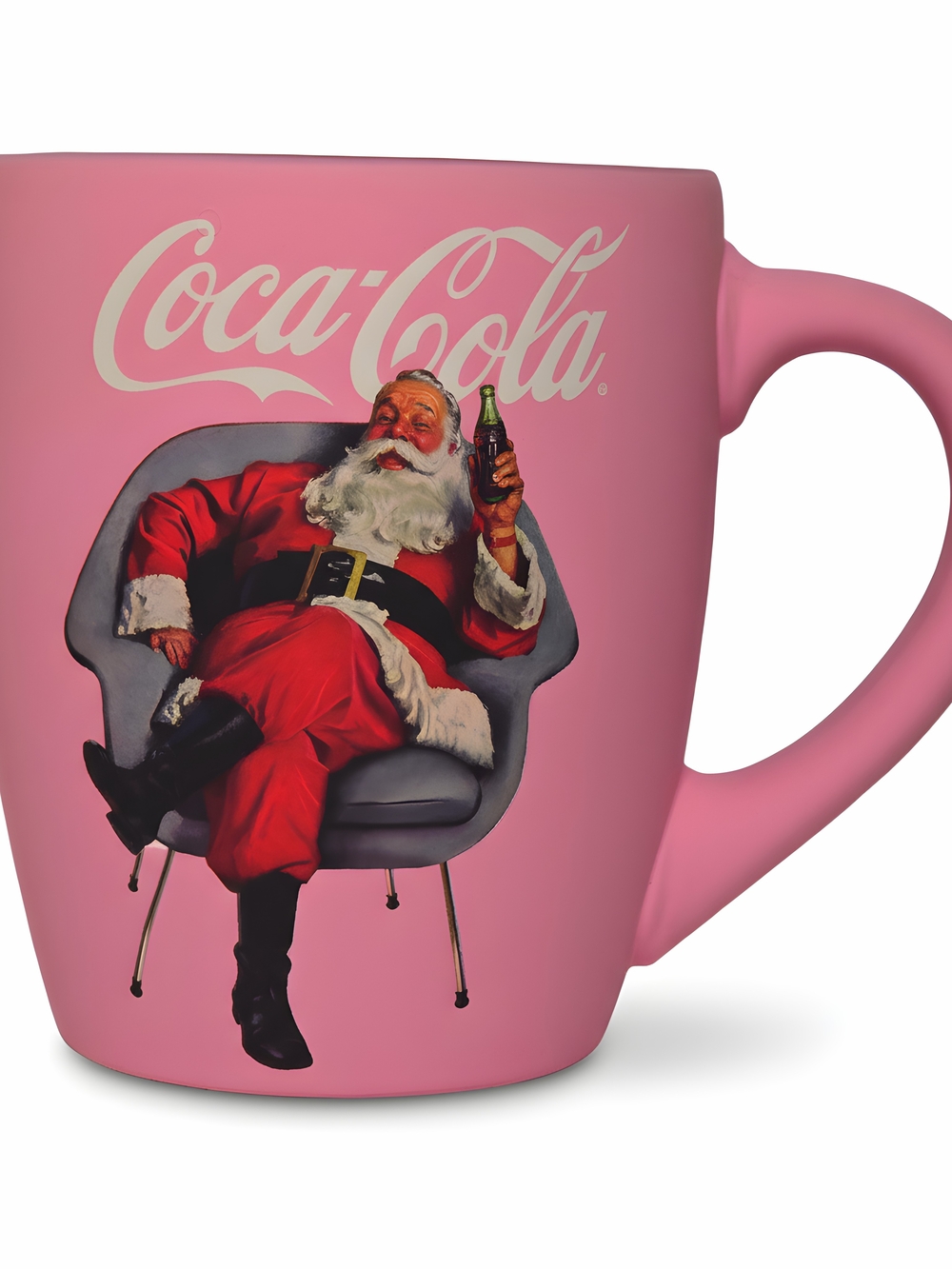🎅Coca-Cola Pink Christmas Santa Mug Soft Touch XL